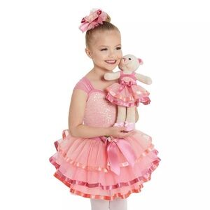 Weissman Showtime | Pink Ombre Tutu Ballet Costume with Matching Bear, Size SC